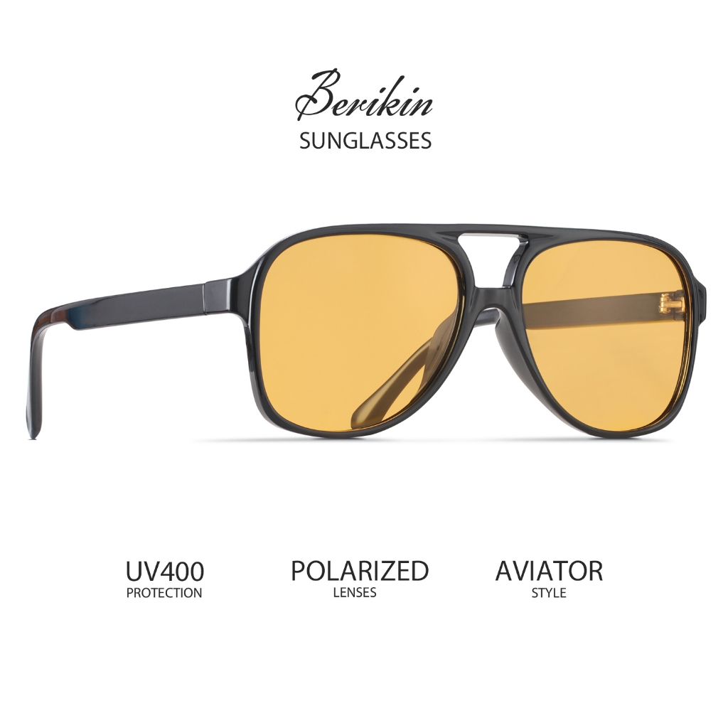 Berikin แว่นกันแดดสไตล์โพลาไรซ์ Aviator เลนส์ไล่โทนสีสําหรับผู้ชายผู้หญิง 100% UV400 ป้องกัน