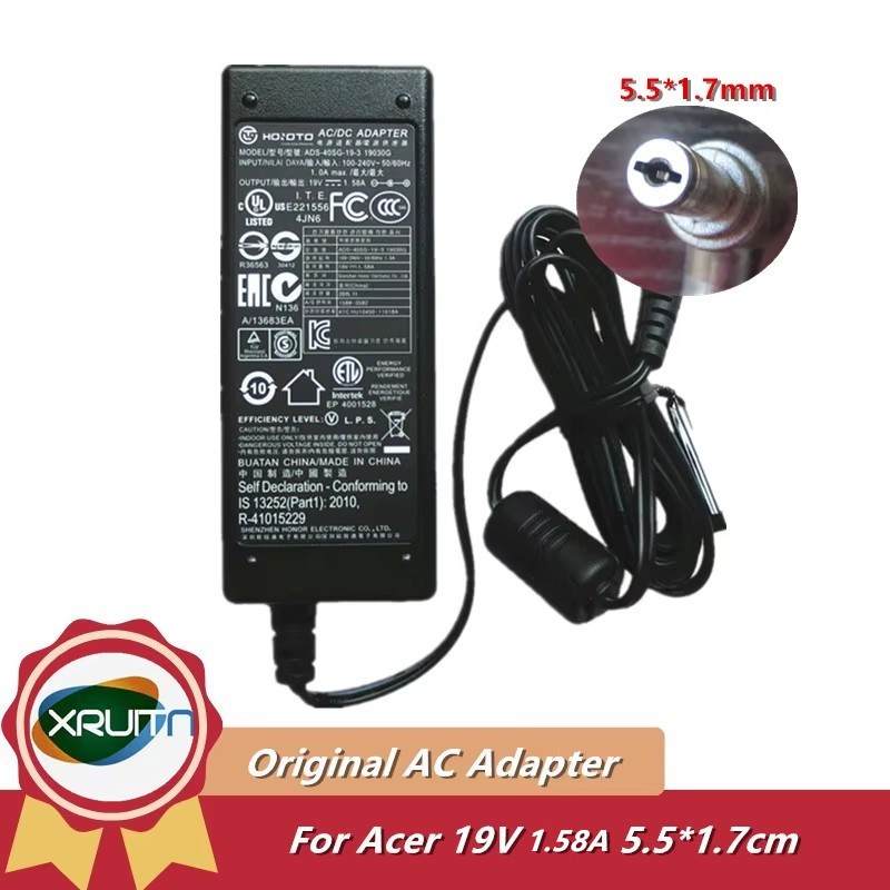Hoioto ADS-40SG-19-3 ADS-40SI-19-3 19030G 19V 1.58A 30W AC/DC Adapter Charger เหมาะกับ HIPRO HP-A030