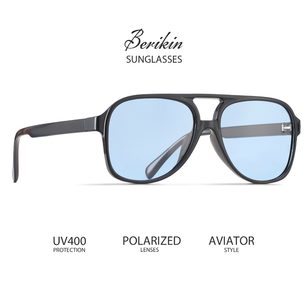 Berikin Polarized Classic Aviator สไตล์แว่นตากันแดดเลนส์ไล่โทนสีสําหรับผู้ชายผู้หญิง 100% UV400 ป้องกัน