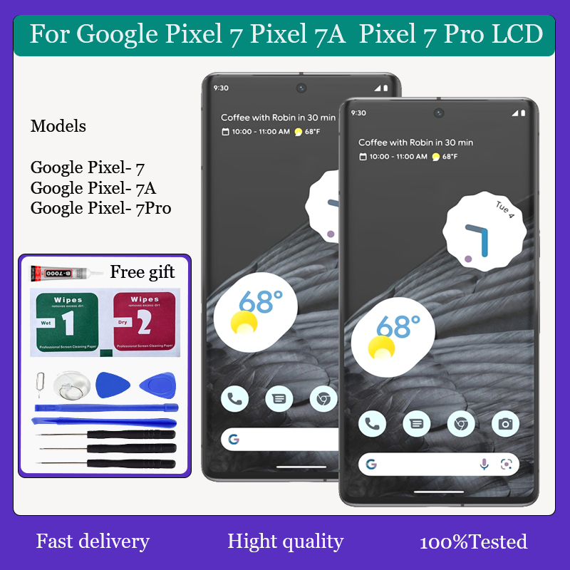 Original AMOLED สําหรับ Pixel 7 สําหรับ Google Pixel 7A Pixel7 pro กรอบ LCD และ Touch Screen Digitiz