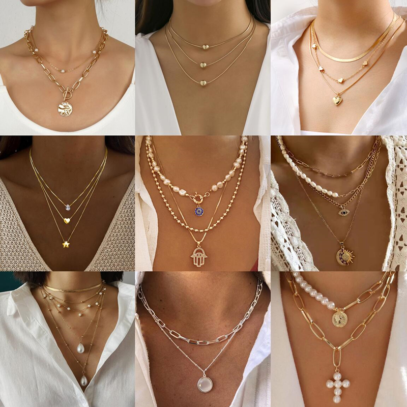 สร้อยคอซ้อนชั้น ✨ เครื่องประดับลูกปัดแบบปรับได้ - เครื่องประดับของขวัญสไตล์เรโทรและเทศกาล (ไฮโปอัลเลอร์เจนิก)