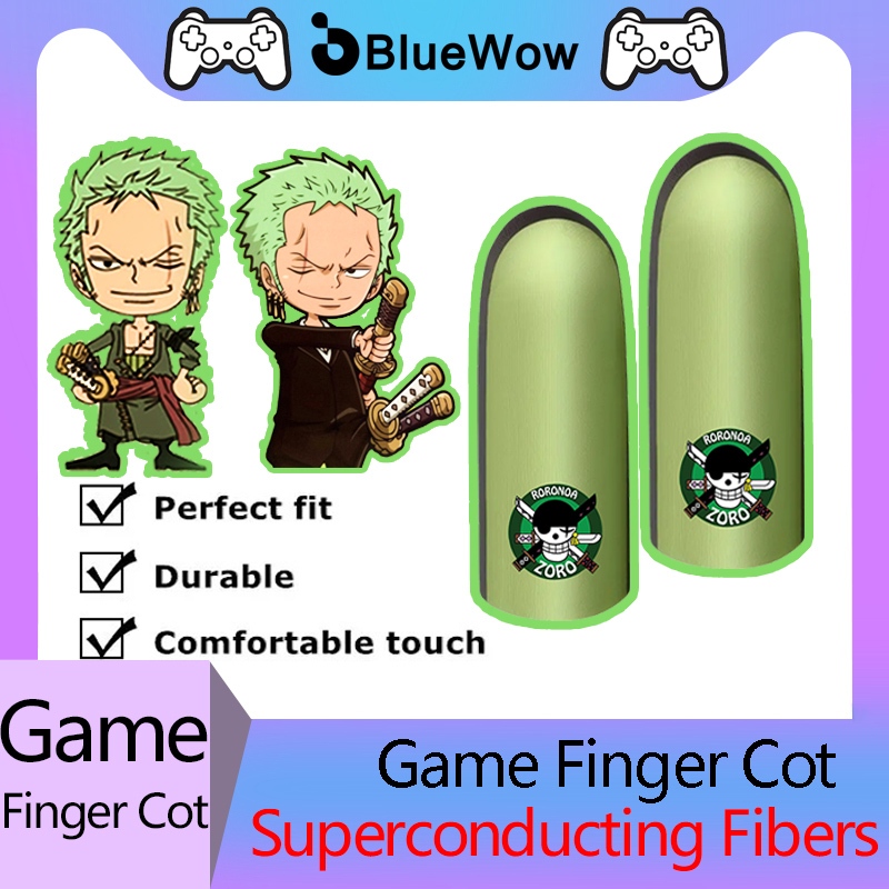 Bluewow Zoro ปลอกสวมนิ้วสําหรับเล่นเกม กันลื่น ใช้กับหน้าจอสัมผัส เหมาะสําหรับ PUBG และ MLBB