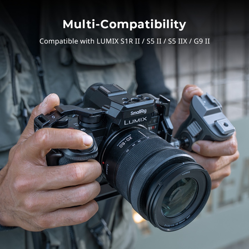 Smallrig กล้องกรงสําหรับ Panasonic LUMIX S1R II / S5 II / S5 IIX / G9 II พร้อม DMW-BG1 / DMW-BG2 แบตเตอรี่ Grip #4902#4903#5147