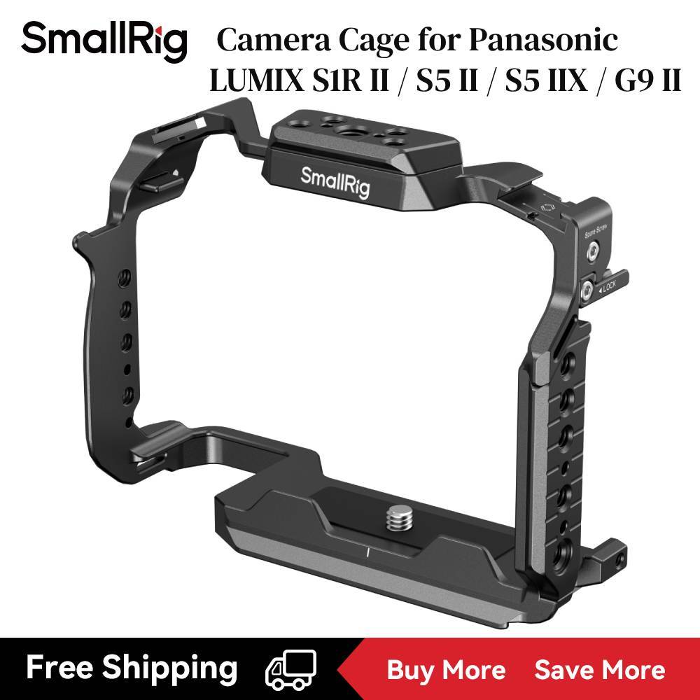 Smallrig กล้องกรงสําหรับ Panasonic LUMIX S1R II / S5 II / S5 IIX / G9 II พร้อม DMW-BG1 / DMW-BG2 แบตเตอรี่ Grip #4902#4903#5147