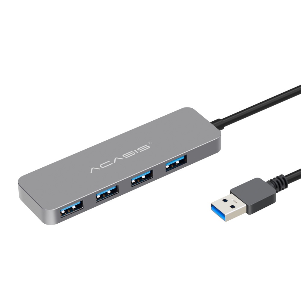 Acasis USB3.0 4 พอร์ต USB HUB Splitter Switch พร้อม Micro USB Interface Power Adapter สําหรับ PC แล็ปท็อป reader ชาร์จ PortTransfer ความเร็วสูงสุด 5Gbps