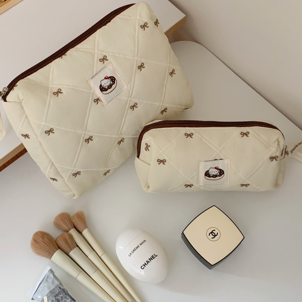 บ้านแมวคิตตี้น่ารัก กระเป๋าแต่งหน้าความจุขนาดใหญ่ กระเป๋าเก็บของสําหรับเดินทาง - รูปที่ 7