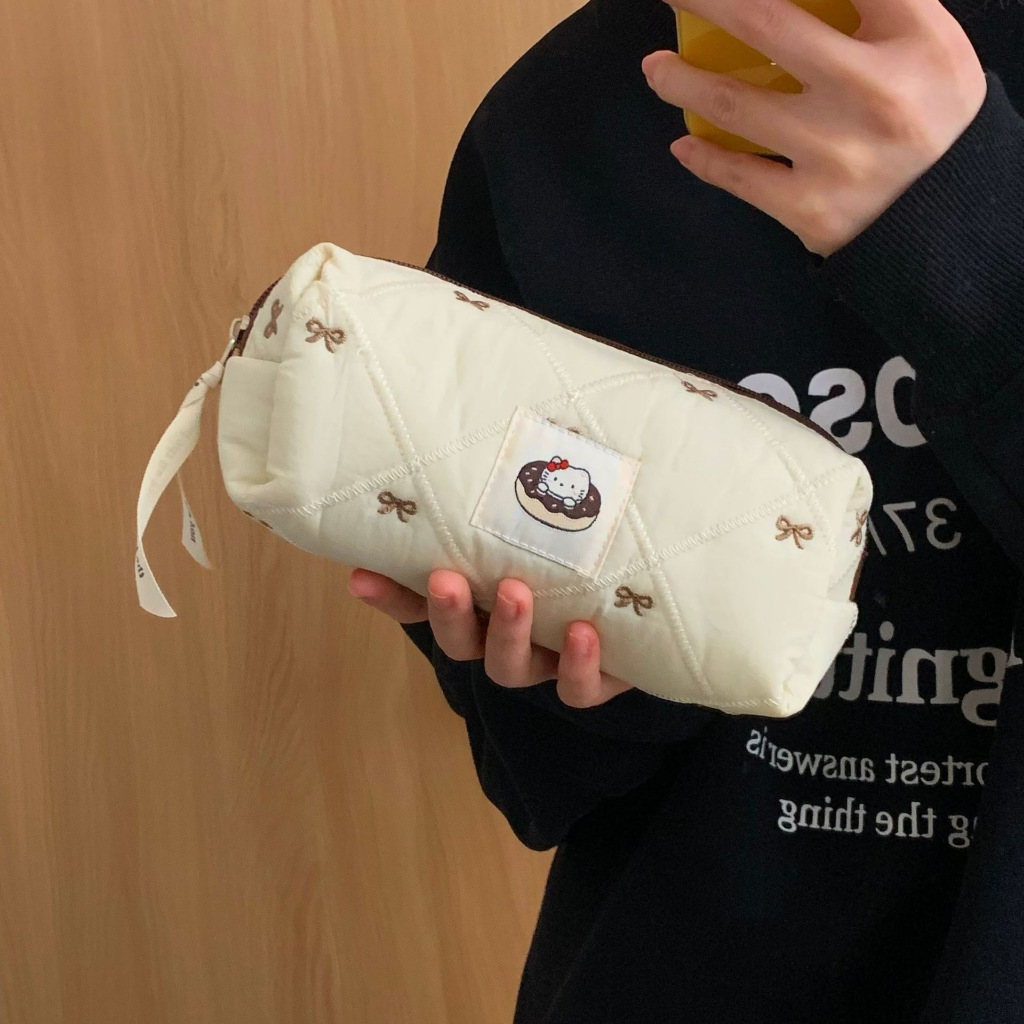 บ้านแมวคิตตี้น่ารัก กระเป๋าแต่งหน้าความจุขนาดใหญ่ กระเป๋าเก็บของสําหรับเดินทาง - รูปที่ 3