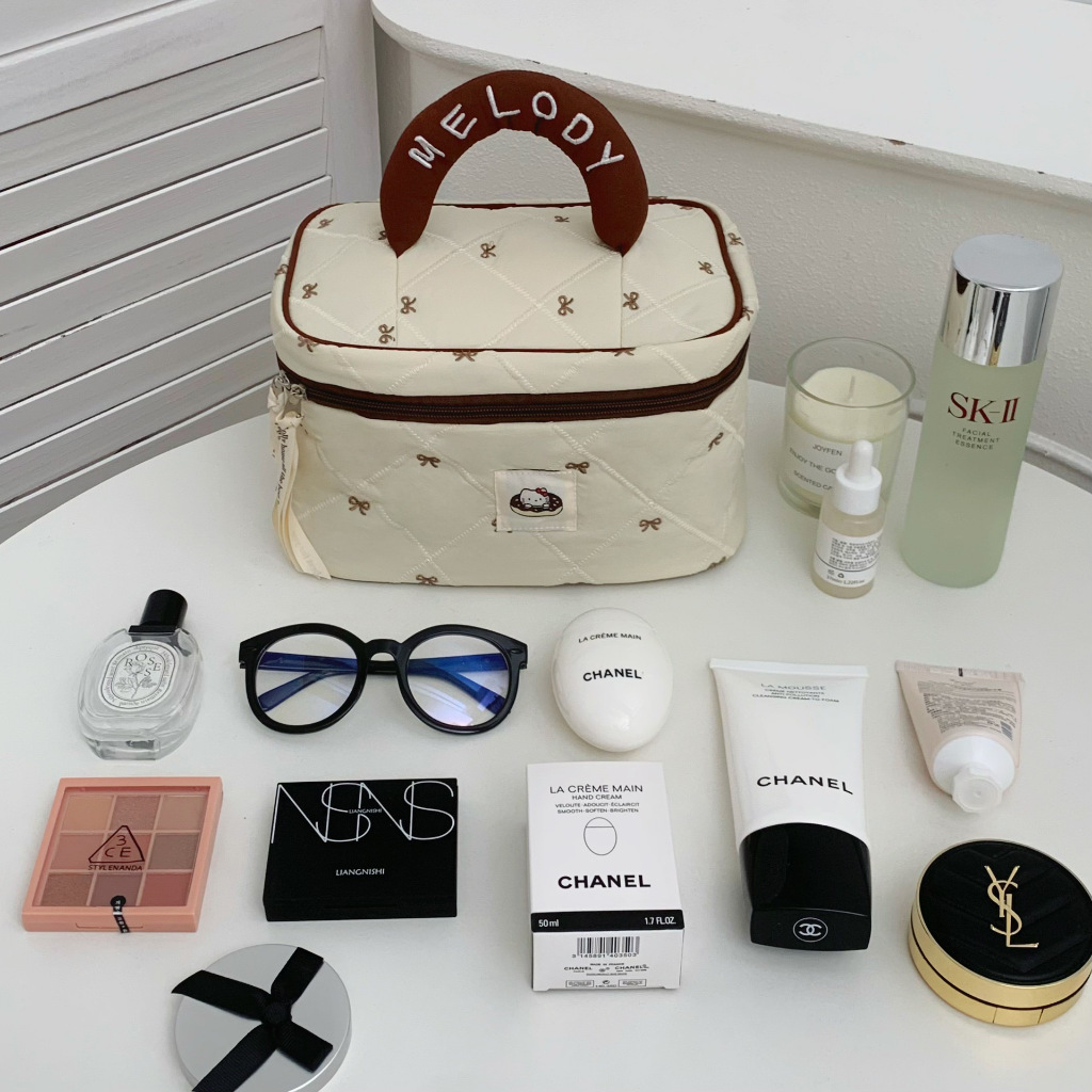 บ้านแมวคิตตี้น่ารัก กระเป๋าแต่งหน้าความจุขนาดใหญ่ กระเป๋าเก็บของสําหรับเดินทาง - รูปที่ 6