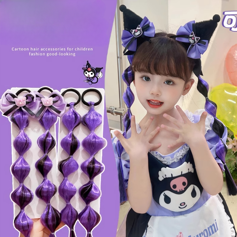 เด็กคุโรมิไฮไลท์ฟองวิกผมถักเปียผมแหวนถักเปียที่มีสีสันอุปกรณ์ผม