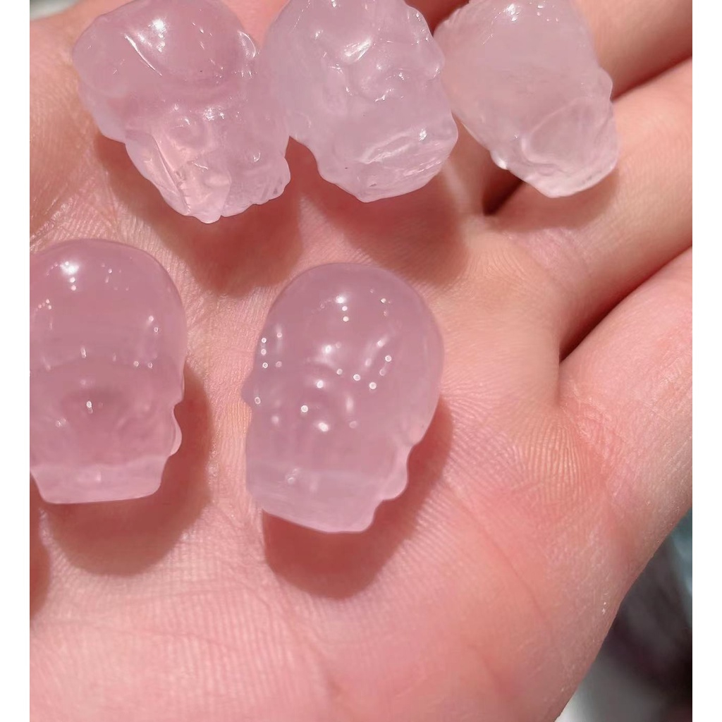 ชิ้นแกะสลักปี่เซียะคริสตัลสีชมพูธรรมชาติเครื่องประดับน่ารักอุปกรณ์ diy Simple All-Match ของขวัญ