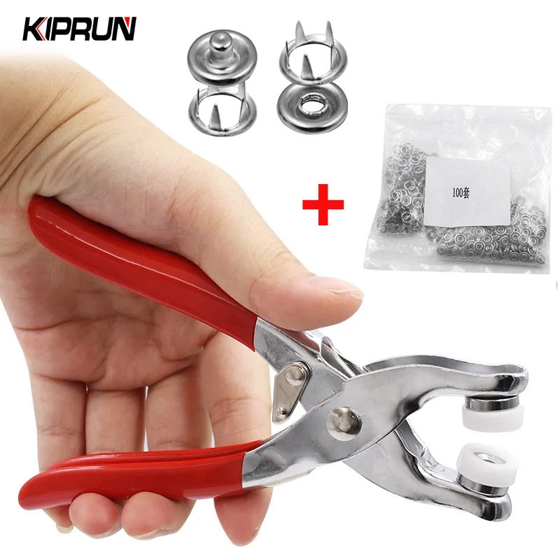 Kiprun Plier เครื่องมืออุปกรณ์เสริม,ชุดยึดหัวเข็มขัด,โลหะ Snap ปุ่มยึดกด Studs,พร้อมตัวยึด Snap 400 อัน