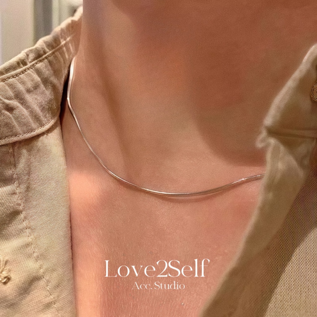 Love2Self X003 Non Tarnish สแตนเลสงูสร้อยคอโซ่ธรรมดาไม่มีสร้อยคอจี้ Chocker