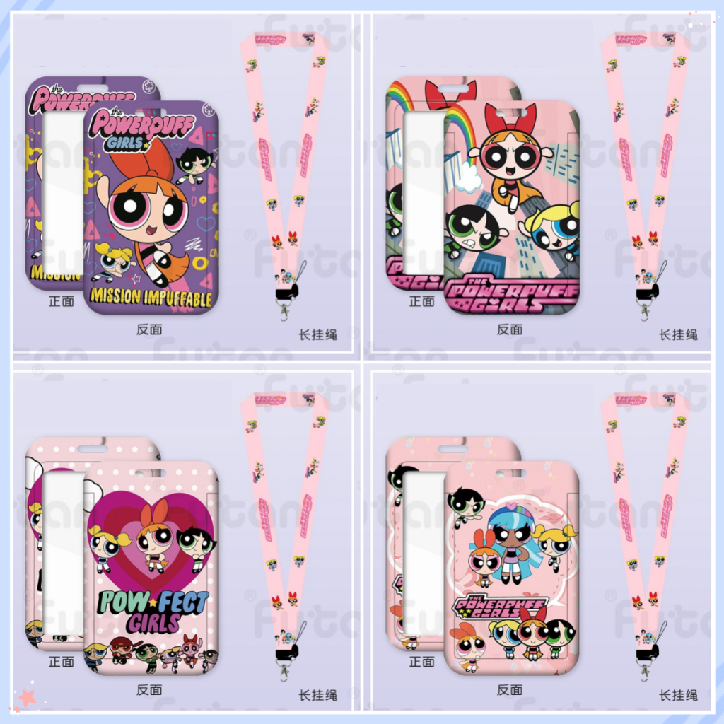 ป้ายชื่อการ์ด Powerpuff Girls Bus บัตรทํางาน Subway Meal Card ID Holder FT51