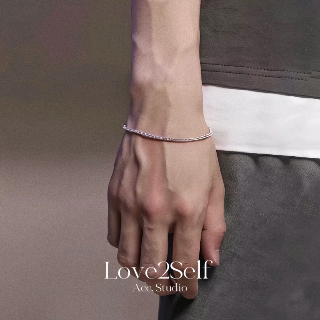 Love2Self S037 สแตนเลสสตีล Fox Tail สร้อยข้อมือเงินสําหรับชาย Non Tarnish บุคลิกภาพสร้อยข้อมือ Hip Hop