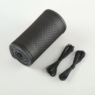 ฝาครอบพวงมาลัยรถยนต์หนังแท้เย็บด้วยเข็มและด้าย unviersal สํา…