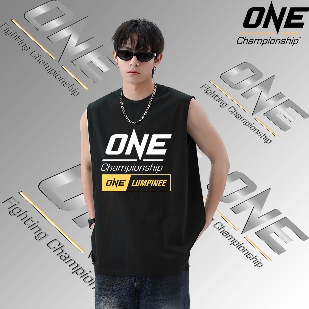 One Championshipเสื้อกล้ามแขนกุดพิมพ์ลายเหมาะสำหรับผู้ชายทุกคนและสวมใส่สบายโดยไม่หดตัวหรือซีดจาง Sleeveless vest~02