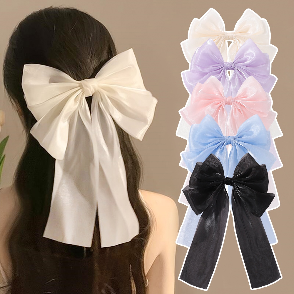 1ชิ้นซูเปอร์แฟรี่ขนาดริบบิ้นโบว์กิ๊บเจ้าหญิงหวานโบว์กิ๊บบรรยากาศเครื่องประดับผม