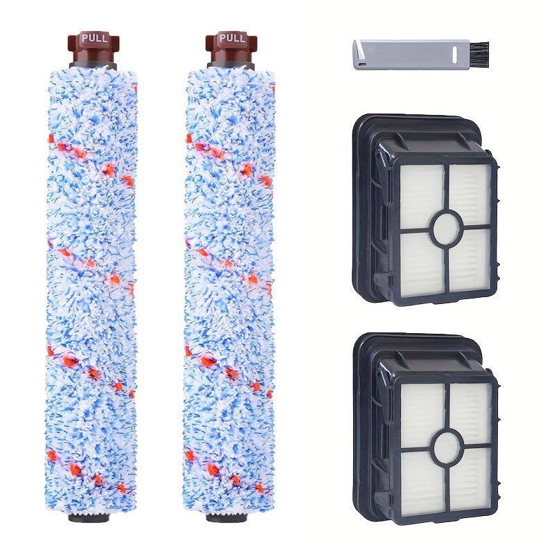 เหมาะสำหรับชิ้นส่วนอะไหล่สําหรับทําความสะอาด Bissell CrossWave 2 แพ็ค 1868 ม้วนแปรงหลายพื้นผิว + 2 แพ็ค 1866 ตัวกรองสูญญากาศ