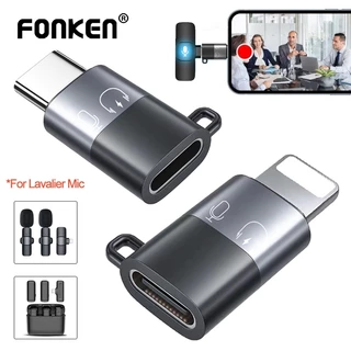 Fonken Type C ถึง iOS ไมโครโฟนไร้สายอะแดปเตอร์ OTG iOS ชายกับ Type-C หญิงชาร์จตัวแปลงเสียง