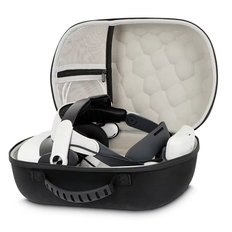 เคสแข็งสําหรับ Meta Quest 3/Quest 3S VR แว่นตากระเป๋าเก็บสําหรับ Quest 3S VR อุปกรณ์เสริมกรณีสีดํา