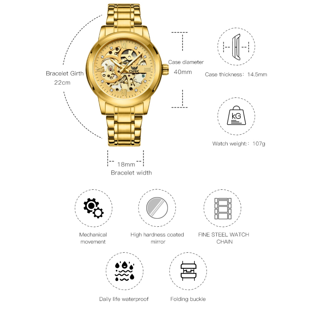 Opk Mens Mechanical Watch 8165