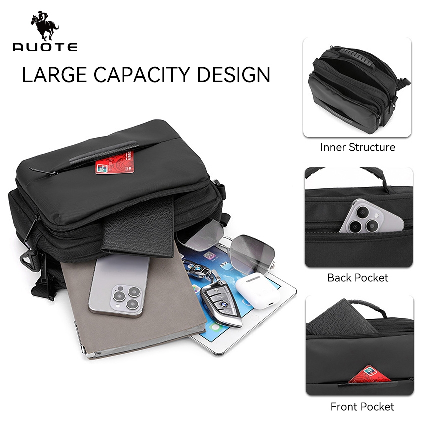 Auote Mens Bags Chest Bag Fashion Cross Body Bag Large Capacity Waterproof