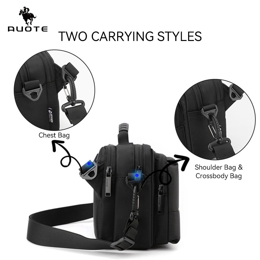 Auote Mens Bags Chest Bag Fashion Cross Body Bag Large Capacity Waterproof