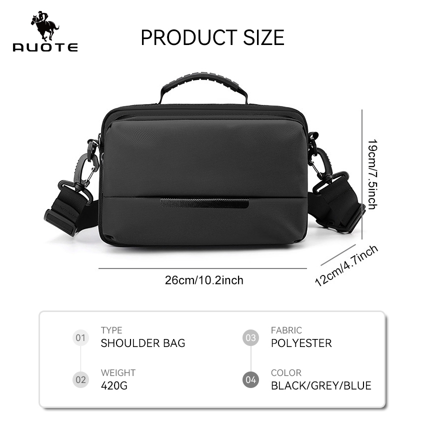 Auote Mens Bags Chest Bag Fashion Cross Body Bag Large Capacity Waterproof