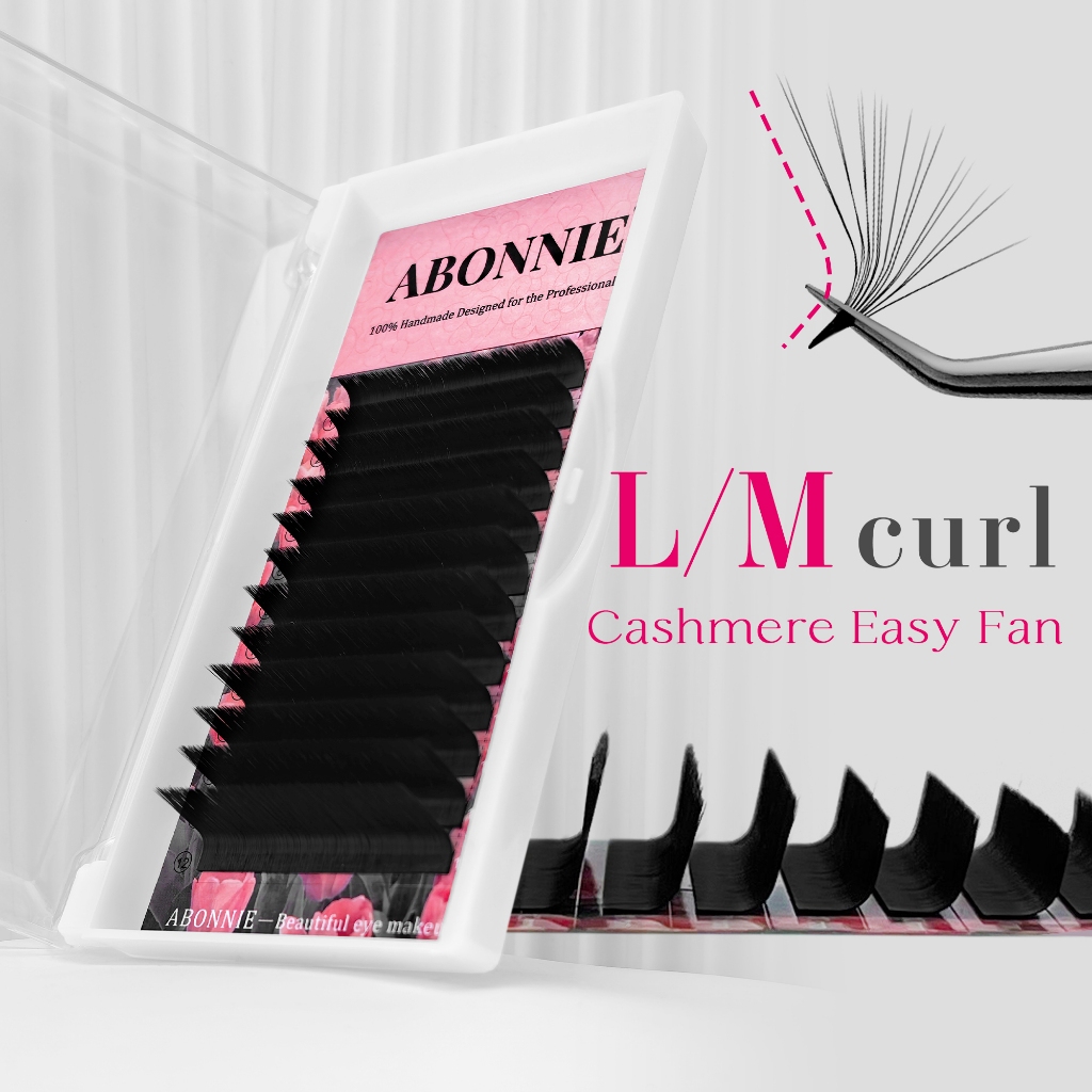 ANONIE L/M curl Cashmere Easy Fan Eyelash Extensions Matte Black Lashes