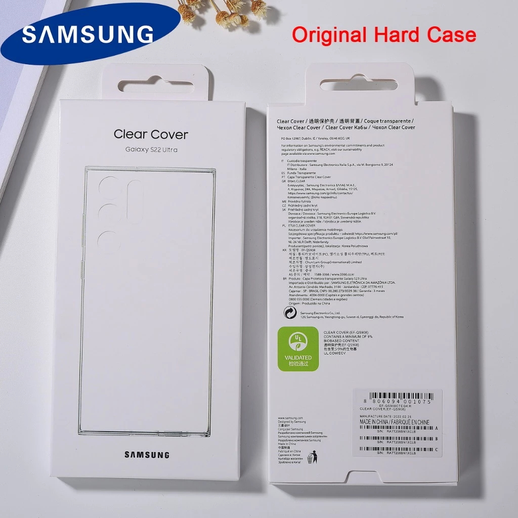 Original Samsung เคสแข็งโปร่งใสสําหรับ S25 24 23 22 Ultra S25+ S24+ S23+ 23FE