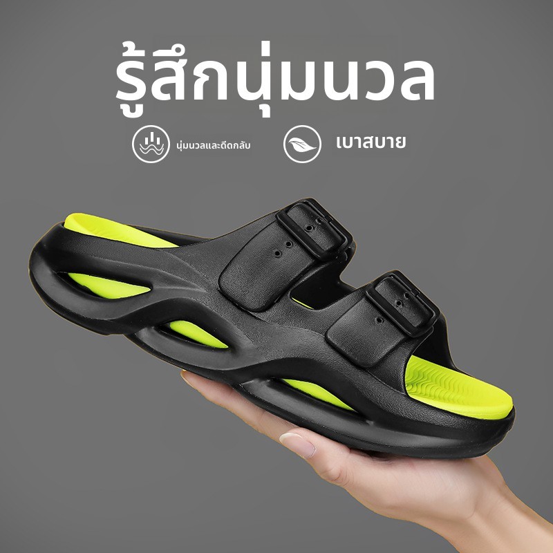 รองเท้าแตะชายหาดชาย--รองเท้าแตะลำลองกลางแจ้ง, สวมใส่ภายนอก, พื้นหนา, นุ่ม, ยืดหยุ่น