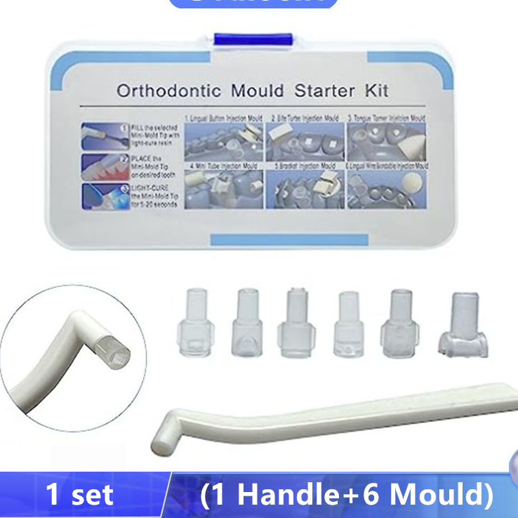 6 ชิ้น/เซ็ตทันตกรรมอุปกรณ์เสริมฉีด Mould Mini Ortho Forming แม่พิมพ์ปุ่มวงเล็บ Starter Kit เครื่องมือทันตกรรม