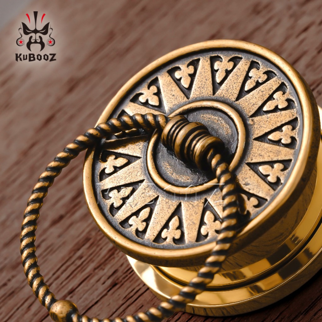 Kuboz 2PCS Retro มือจับประตูหู Expanders ปลั๊กเกจสแตนเลสอุโมงค์ Stretchers เจาะเครื่องประดับต่างหู