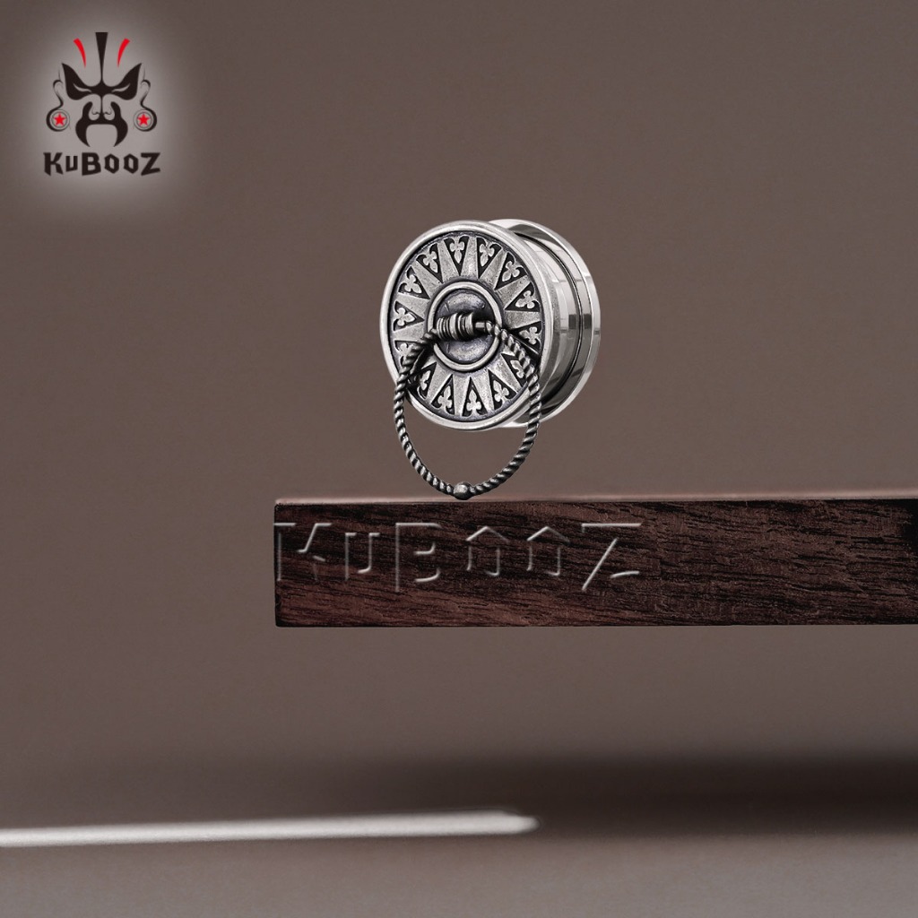 Kuboz 2PCS Retro มือจับประตูหู Expanders ปลั๊กเกจสแตนเลสอุโมงค์ Stretchers เจาะเครื่องประดับต่างหู