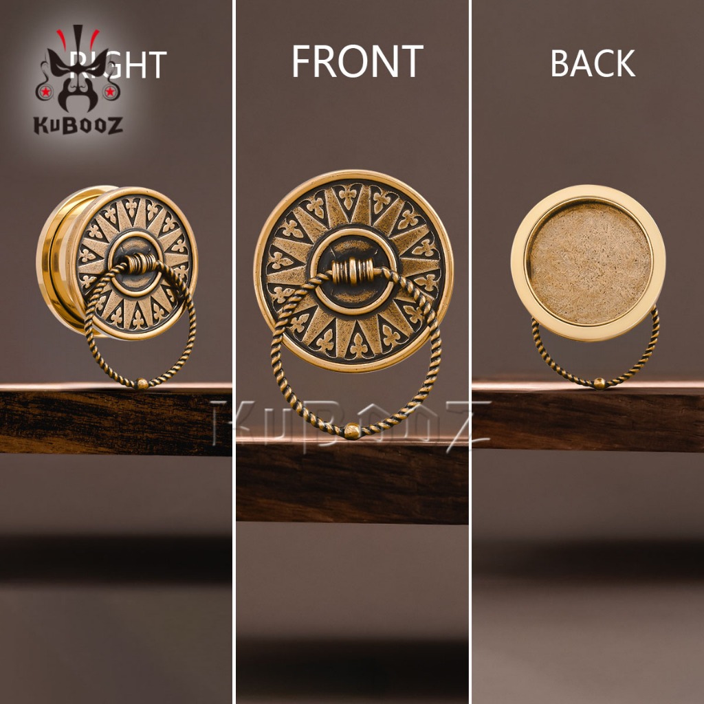 Kuboz 2PCS Retro มือจับประตูหู Expanders ปลั๊กเกจสแตนเลสอุโมงค์ Stretchers เจาะเครื่องประดับต่างหู