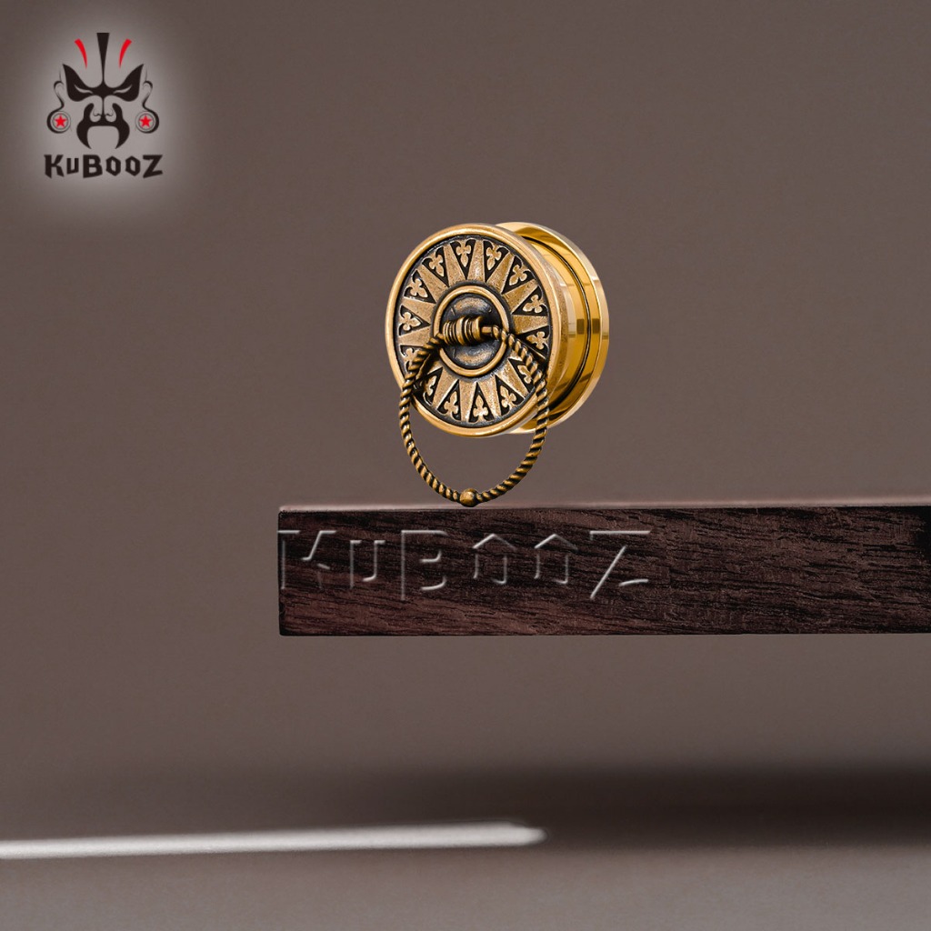 Kuboz 2PCS Retro มือจับประตูหู Expanders ปลั๊กเกจสแตนเลสอุโมงค์ Stretchers เจาะเครื่องประดับต่างหู