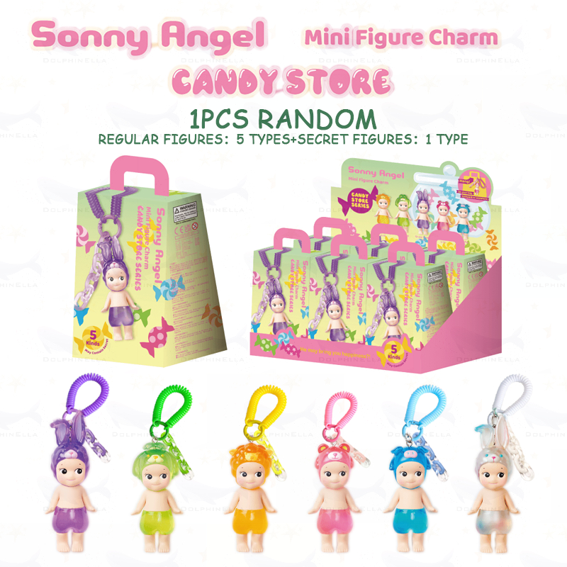 1 ชิ้นสุ่ม Sonny Angel มินิฟิกเกอร์ Candy x Animal Series พร้อมโซ่และสายรัด มีตัวเลขปกติ: 5 ประเภท + ตัวเลขลับ: 1 ประเภทตกแต่งเดสก์ท็อปน่ารัก