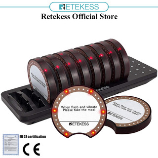 【Local Delivery】Retekess TD162 Wireless Calling Paging System Beeper Page with  Buzzers  for Restaurant Clinic Coffee Shop Food Truck Coaster Beepers