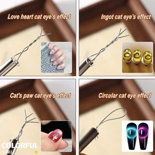 ลวดตรง ต้อง DIY เองนะ✨พร้อมส่ง✨ลวดดึงสีลูกแก้วลายหัวใจ Cat Eye เล็บแม่เหล็กชุดยืดหยุ่นลวดเหล็กสําหรับ Creating Heart & Ingot รูปร่างบนเล็บเล็บเครื่องมือ