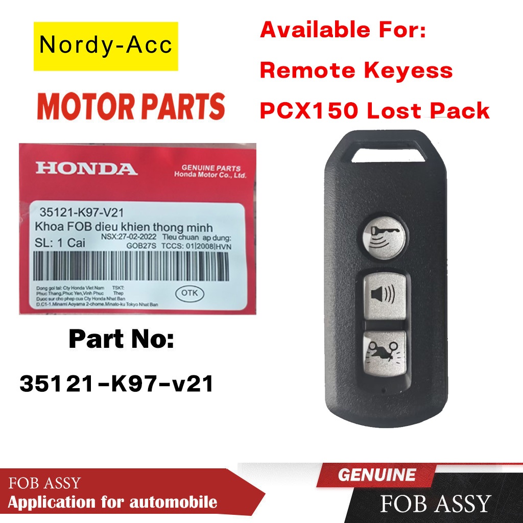 Honda pcx150 k97 สมาร์ทคีย์เดิมปลดล็อคเมื่อกด Remote keyless lus 150 ประกันแพ็คหาย