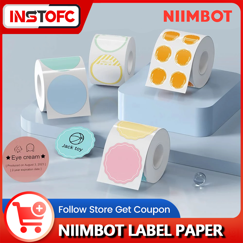 NIIMBOT B1/B21/B3S กระดาษป้ายความร้อนทรงกลม