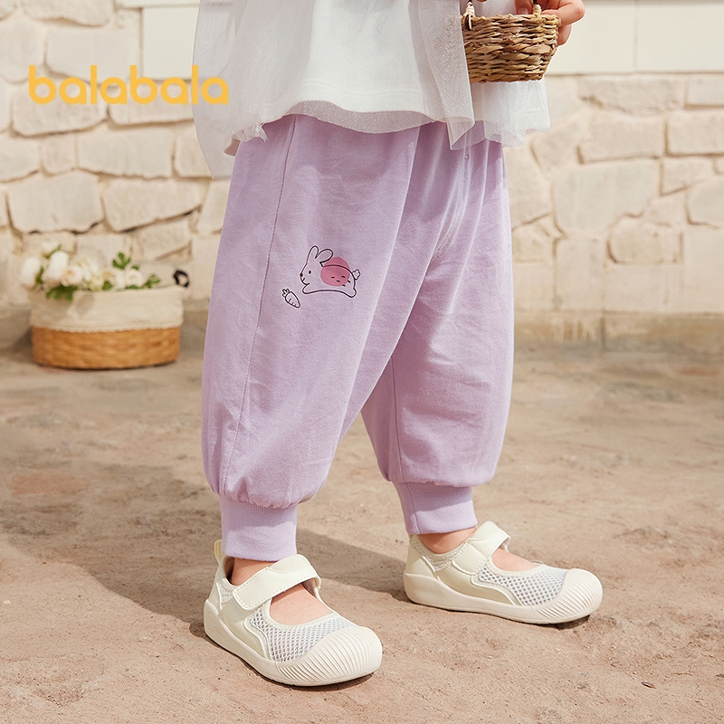 Balabala กางเกงขายาวเด็ก ผ้าเนื้อบางเบาสำหรับฤดูร้อน รุ่นใหม่ปี 2025 สำหรับเด็กชายและเด็กหญิง สไตล์สปอร์ต ใส่สบายระบายอากาศได้ดี เหมาะสำหรับใส่ไปโรงเรียน - รูปที่ 2