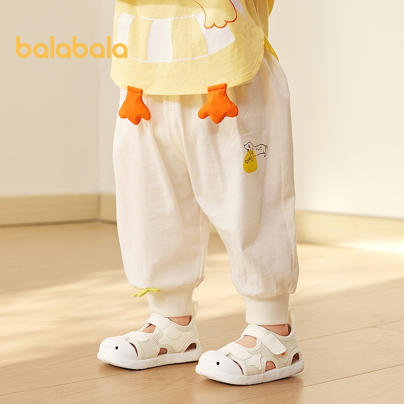Balabala กางเกงขายาวเด็ก ผ้าเนื้อบางเบาสำหรับฤดูร้อน รุ่นใหม่ปี 2025 สำหรับเด็กชายและเด็กหญิง สไตล์สปอร์ต ใส่สบายระบายอากาศได้ดี เหมาะสำหรับใส่ไปโรงเรียน - รูปที่ 3