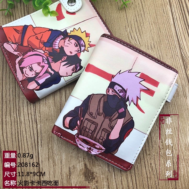 อะนิเมะ Naruto Uzumaki กระเป๋าสตางค์ผู้ชายแบบสั้น Hatake Kakashi การ์ตูน Bifold & Trifold กระเป๋าสตางค์