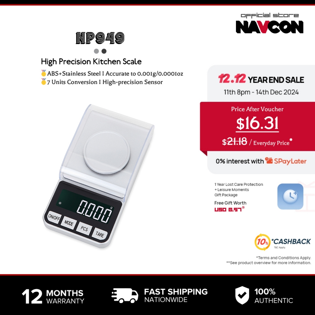 Navcon เครื่องชั่งมิลลิกรัม 100g/0.001g แบบพกพา ความถูกต้อง 0.001g/0.0001oz สําหรับเครื่องประดับ ผง แมกนีเซียม