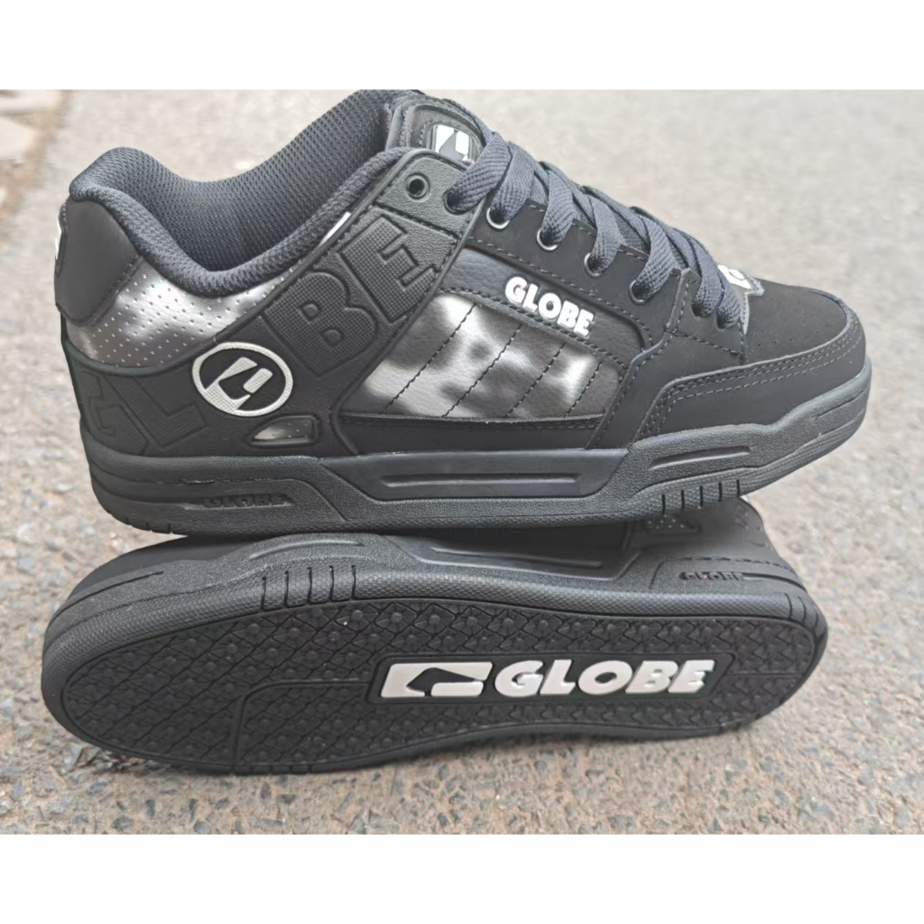 รองเท้าสเก็ตของ Globe Tilt สีดํา Nubuck Mens Hip Hop คู่ Street สเก็ตบอร์ดรองเท้าผ้าใบ Sticky ยาง Sole Street Globe ความกว้างรองเท้า laces สเก็ตยี่ห้อสติกเกอร์