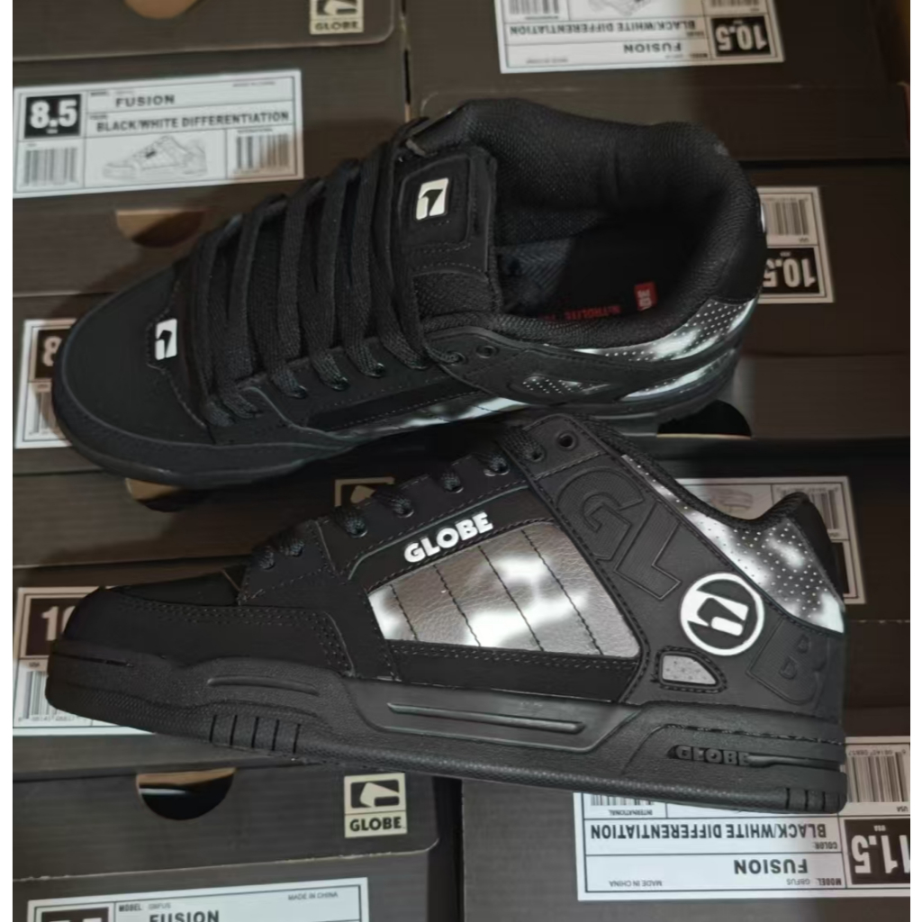 รองเท้าสเก็ตของ Globe Tilt สีดํา Nubuck Mens Hip Hop คู่ Street สเก็ตบอร์ดรองเท้าผ้าใบ Sticky ยาง Sole Street Globe ความกว้างรองเท้า laces สเก็ตยี่ห้อสติกเกอร์