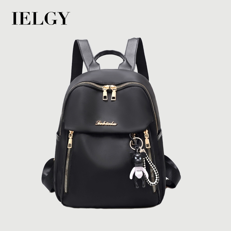 IELGY อเนกประสงค์เดินทางฟอร์ดผ้าแฟชั่นอารมณ์ที่เรียบง่ายกระเป๋าเป้สะพายหลังผู้หญิง