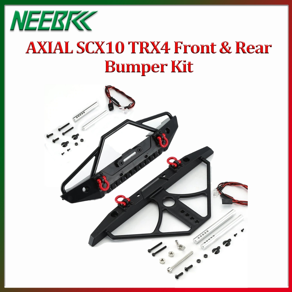 Neebr5c Axial SCX10 TRX4 ด้านหน้าและด้านหลังกันชนชุด Bull Bar สําหรับ 1/10 RC Crawler รถ Axial SCX10 90046 Rock Crawler RC รถบรรทุก