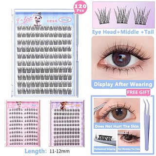 Eyelash extension set 100-120 Cluster False Eyelashes self adhesive eyelashes New Upgraded Softer Lashes Glue-Free 10-12mm Curl Lashes Reusable false eyelashes with glue